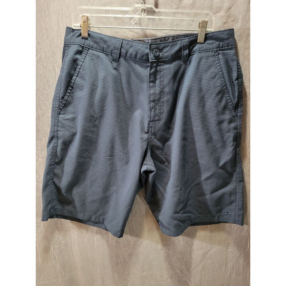 O'Neil Surf Shop Plaid Casual Shorts Bluish Gray Striped‎ 34